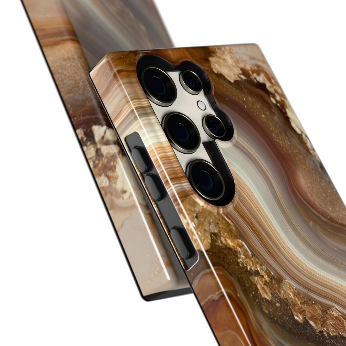 Gouden Agaatgolf hoesje voor Galaxy S23 Ultra, close-up