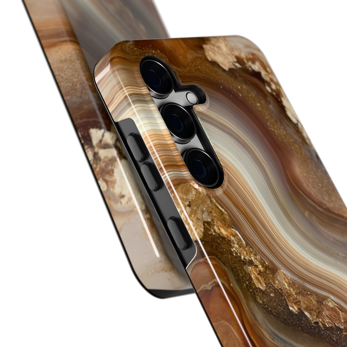 Gouden Agaatgolf hoesje voor Galaxy S24 FE, close-up