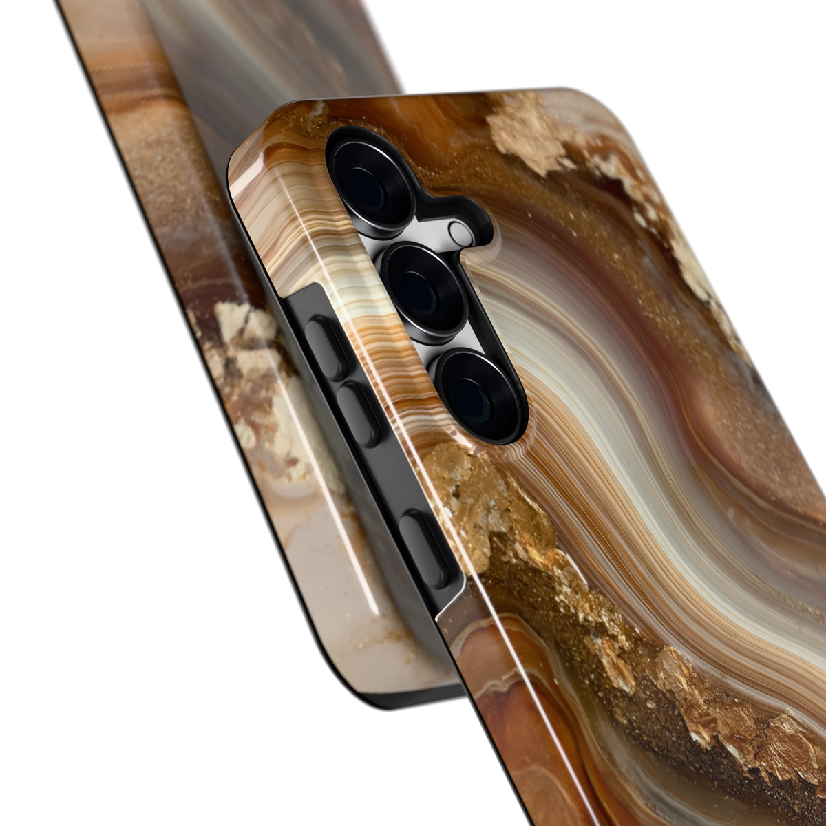 Gouden Agaatgolf hoesje voor Galaxy S25 FE, close-up