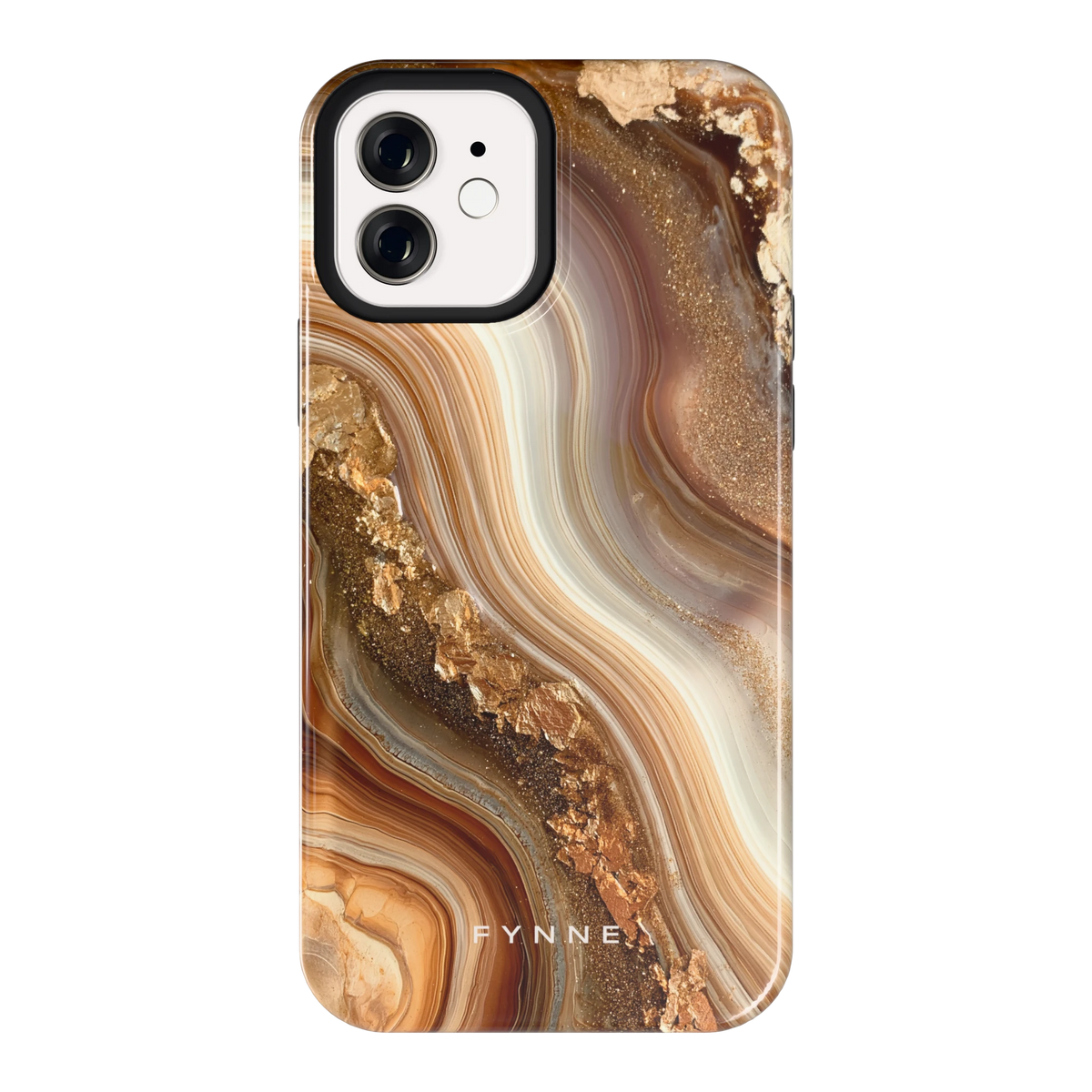 Gouden Agaatgolf hoesje voor iPhone 12, achterkant