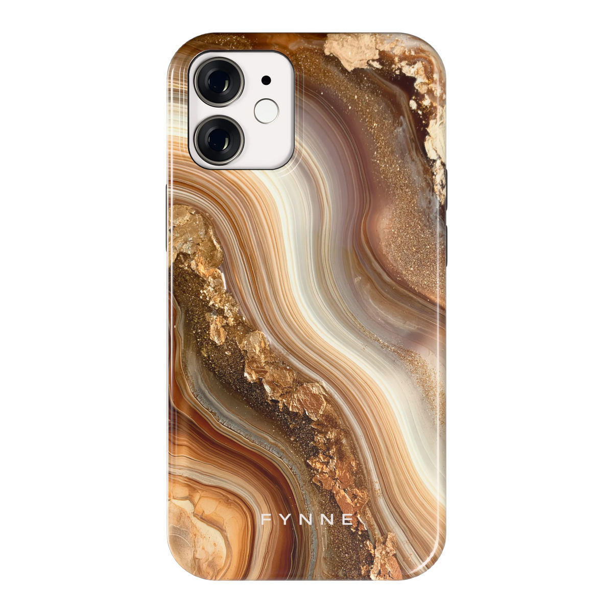 Gouden Agaatgolf hoesje voor iPhone 12 mini, achterkant