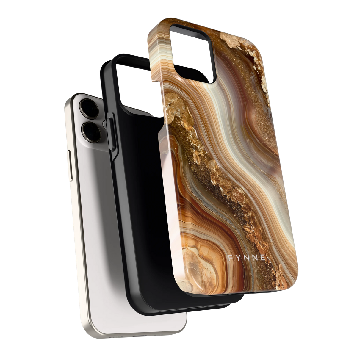 Gouden Agaatgolf hoesje voor iPhone 12 mini, los van de telefoon
