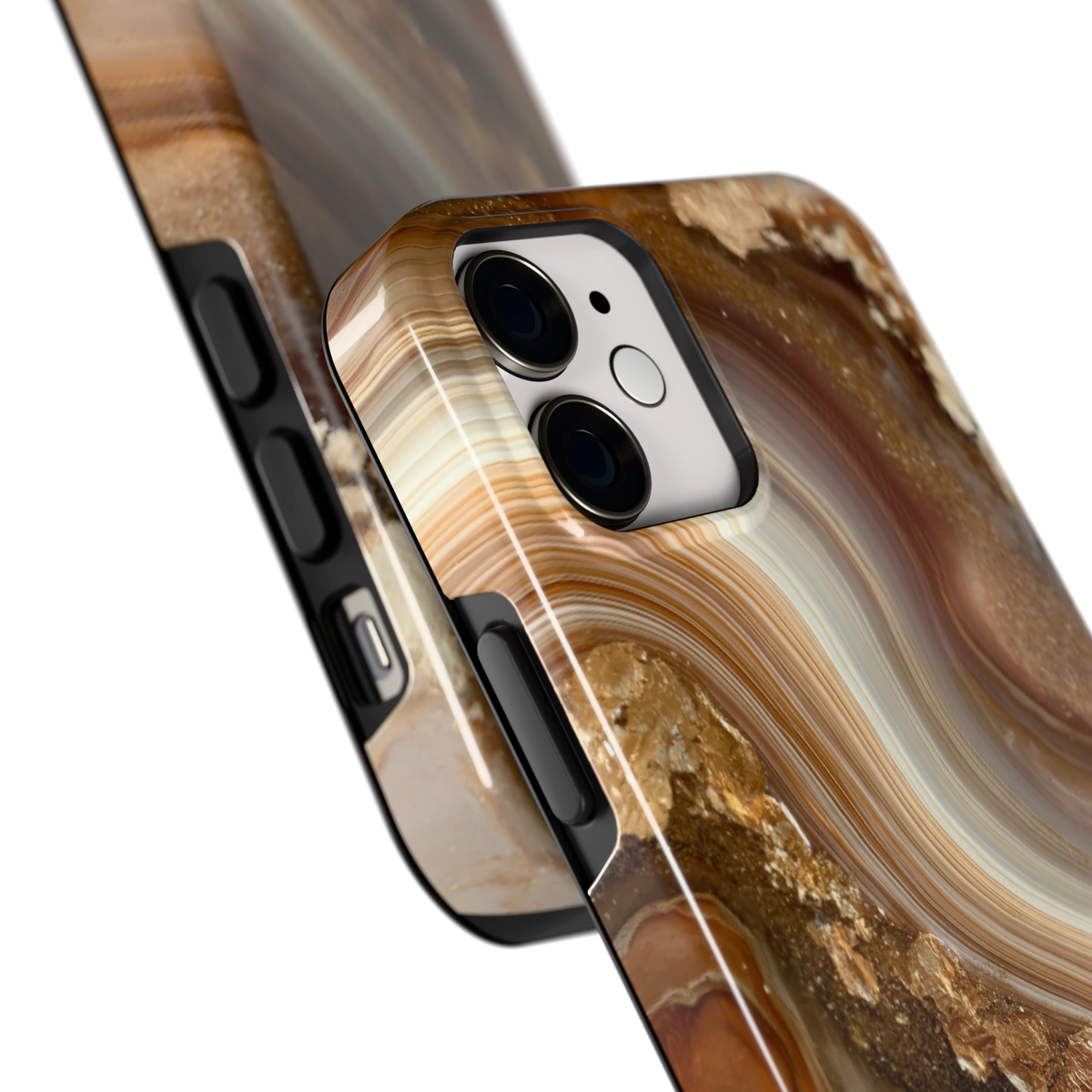 Gouden Agaatgolf hoesje voor iPhone 12 mini, close-up