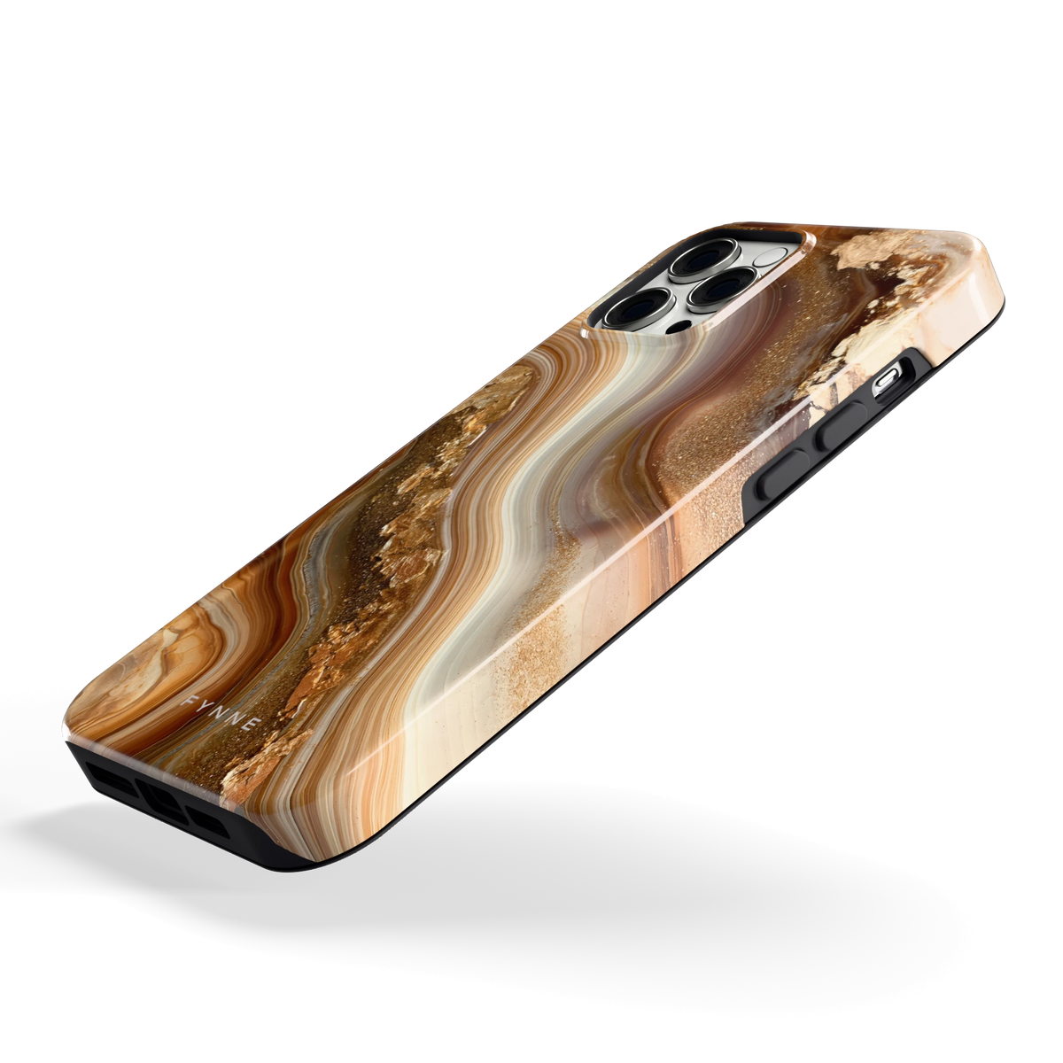 Gouden Agaatgolf hoesje voor iPhone 12 Pro Max, schuin