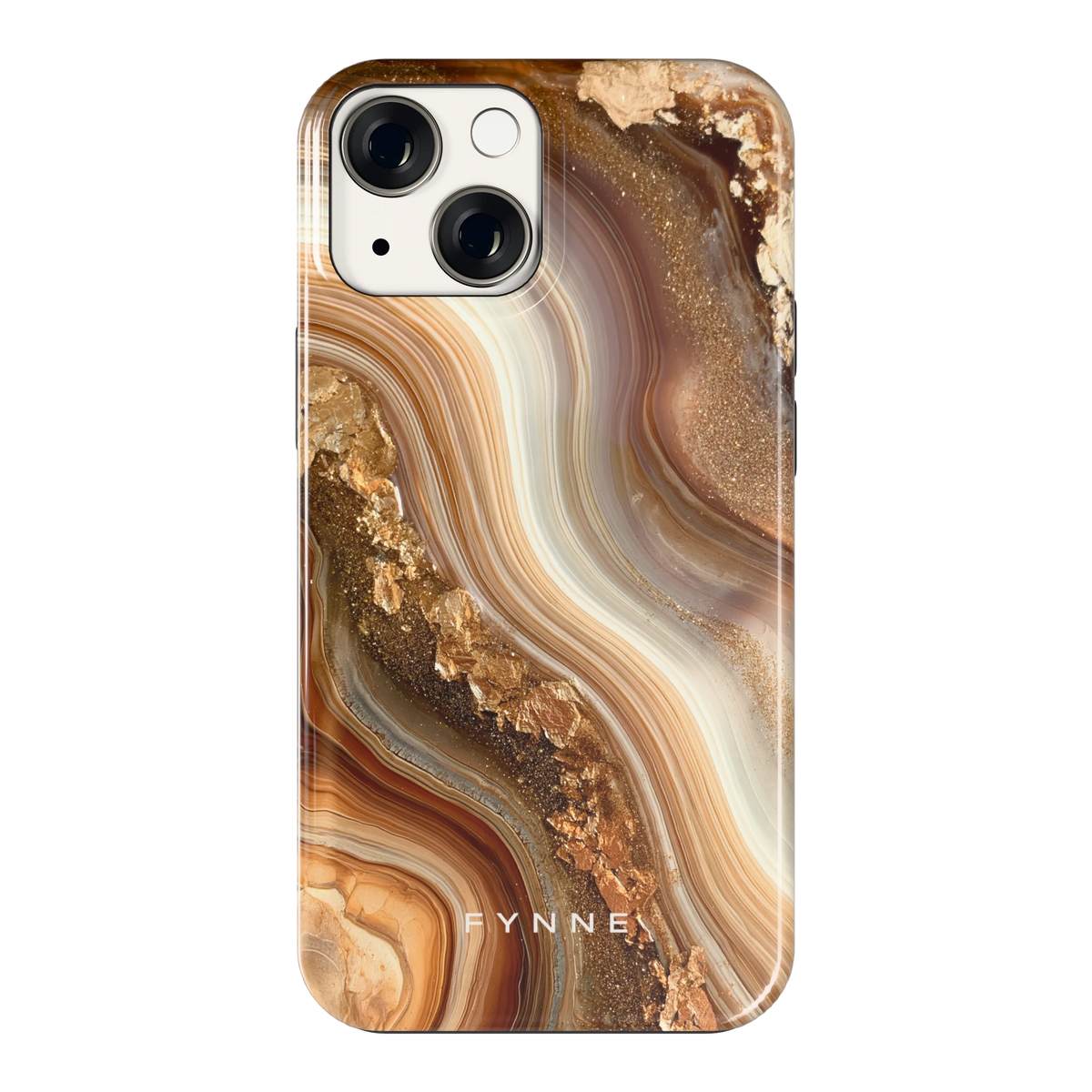 Gouden Agaatgolf hoesje voor iPhone 13 mini, achterkant
