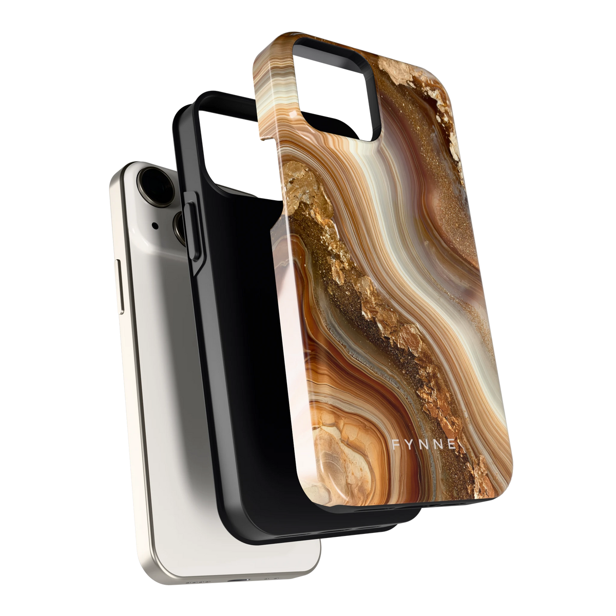 Gouden Agaatgolf hoesje voor iPhone 13 mini, los van de telefoon