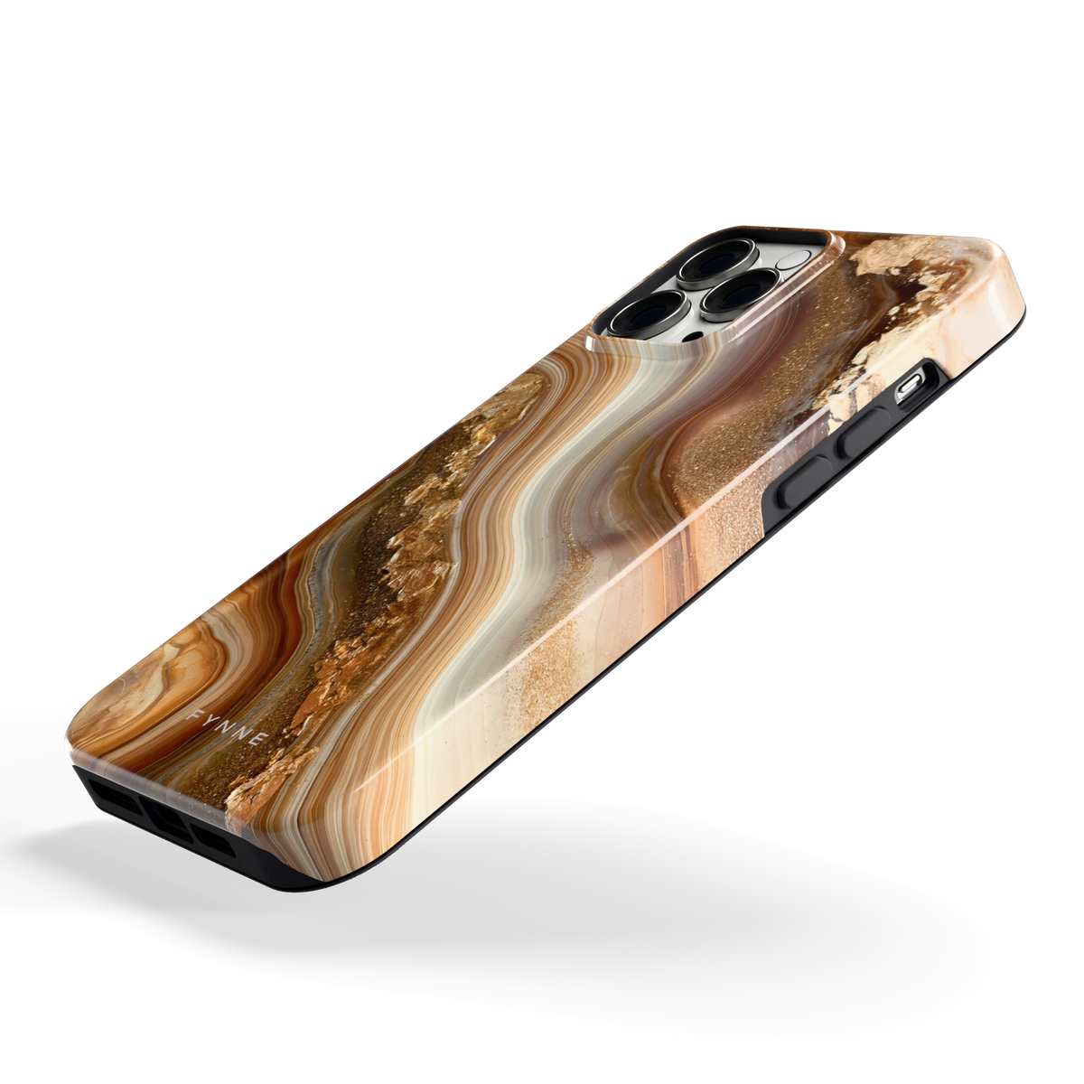 Gouden Agaatgolf hoesje voor iPhone 13 Pro Max, schuin