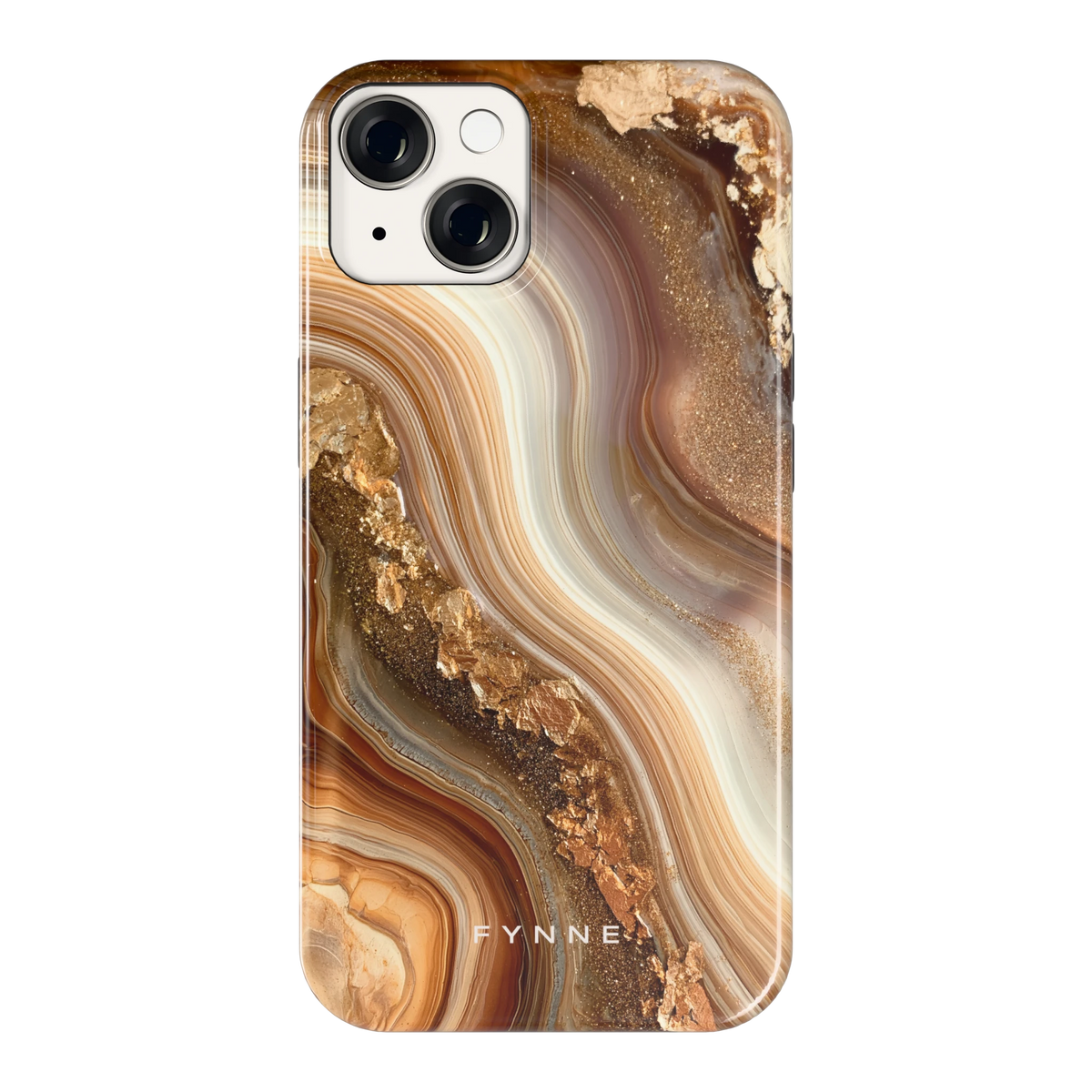 Gouden Agaatgolf hoesje voor iPhone 14, achterkant