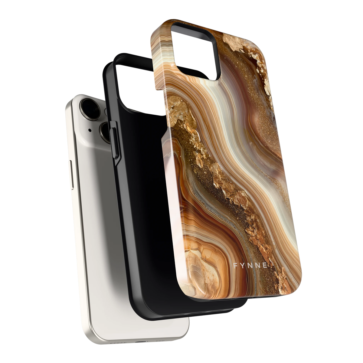 Gouden Agaatgolf hoesje voor iPhone 14, los van de telefoon