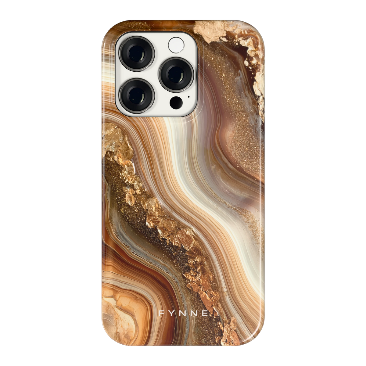 Gouden Agaatgolf hoesje voor iPhone 15 Pro, achterkant