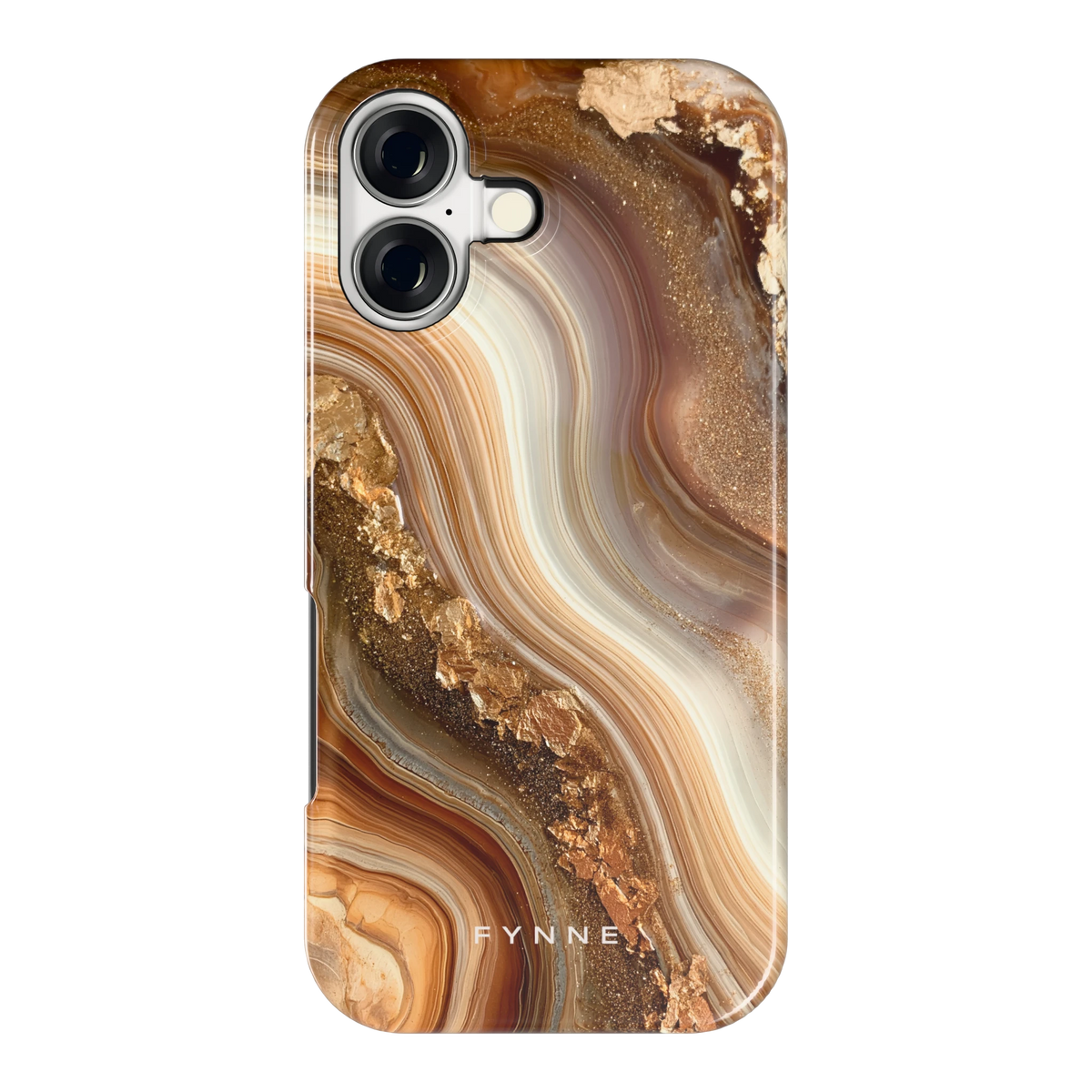 Gouden Agaatgolf hoesje voor iPhone 17, achterkant