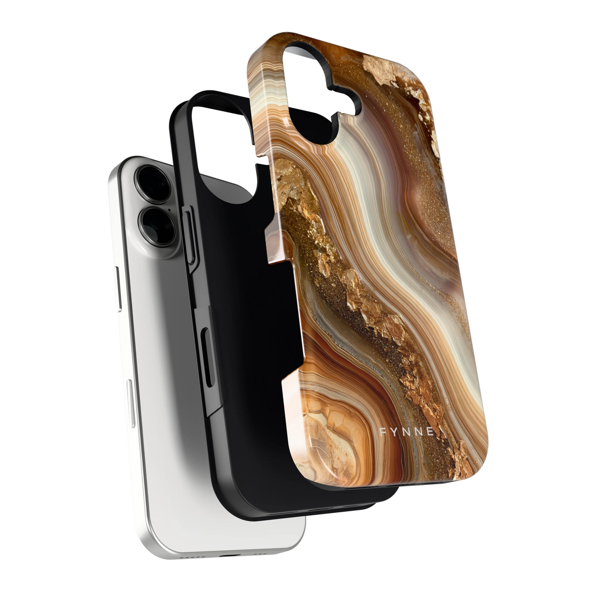 Gouden Agaatgolf hoesje voor iPhone 17, los van de telefoon
