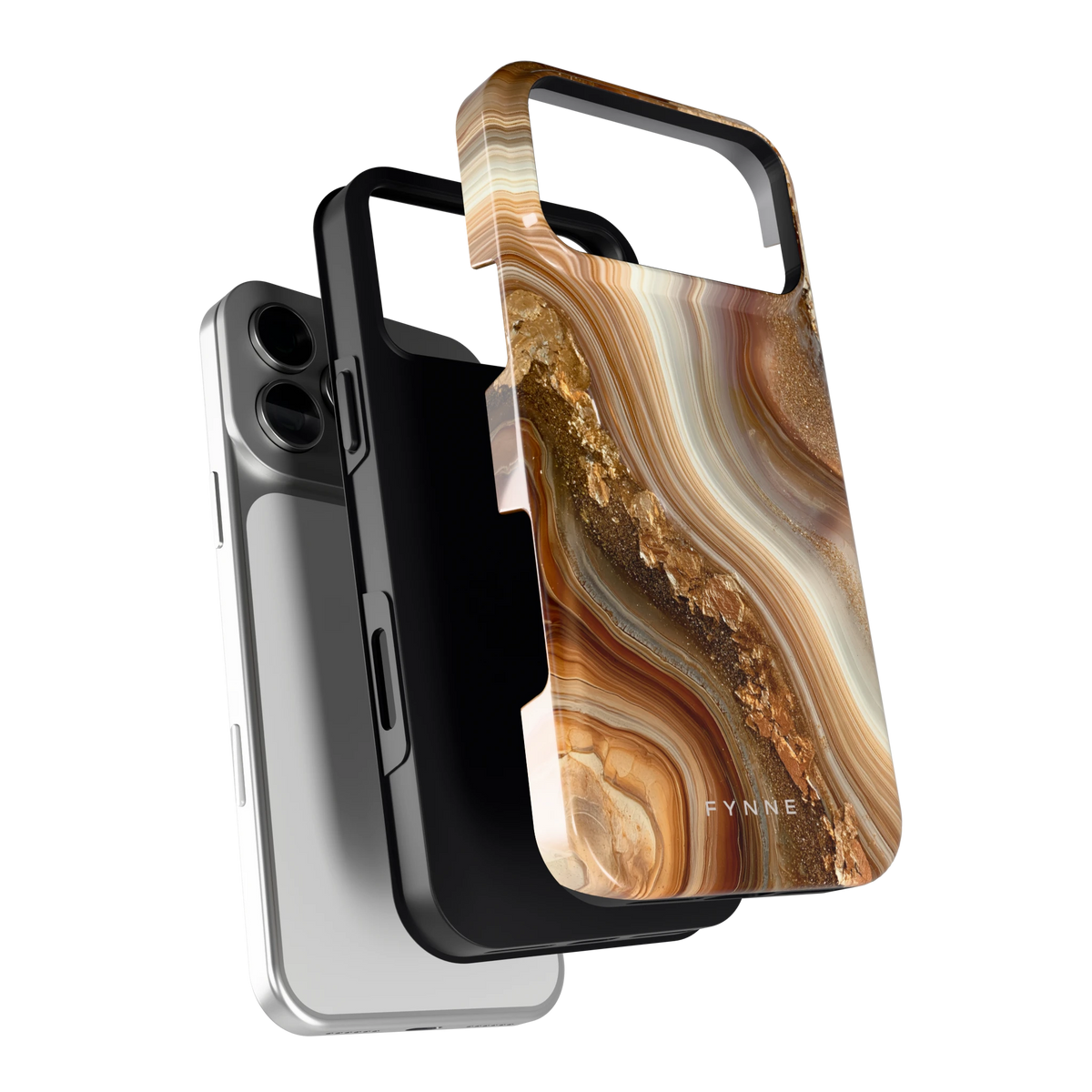 Gouden Agaatgolf hoesje voor iPhone 18 Pro Max, los van de telefoon