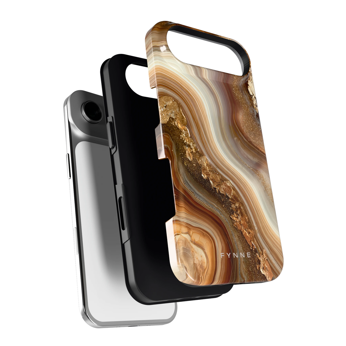 Gouden Agaatgolf hoesje voor iPhone Air, los van de telefoon