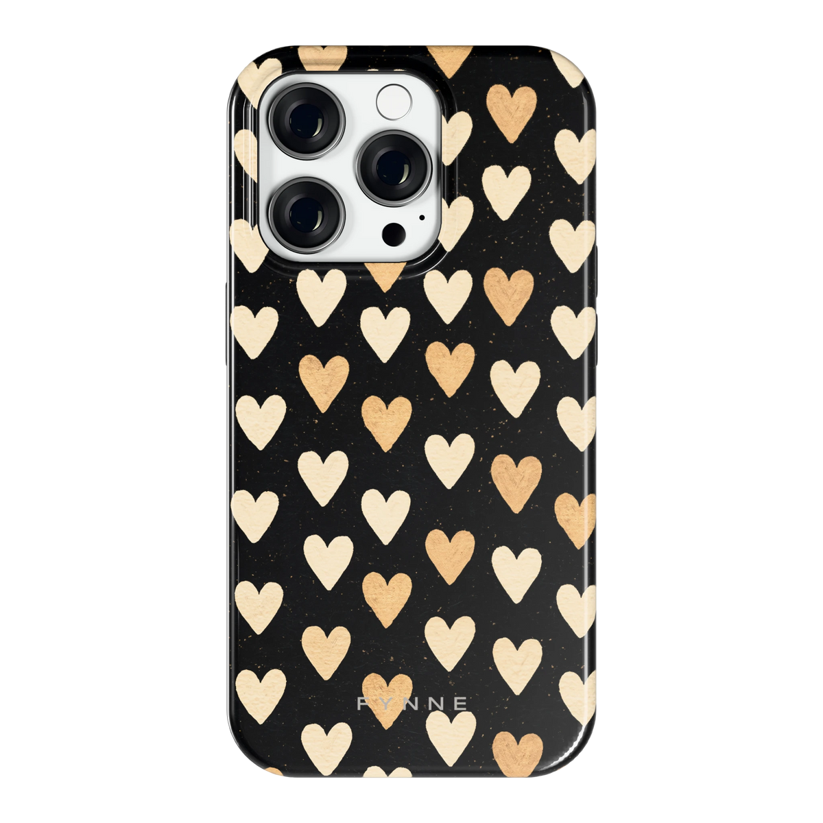 Gouden Hartjes hoesje voor iPhone 14 Pro, achterkant