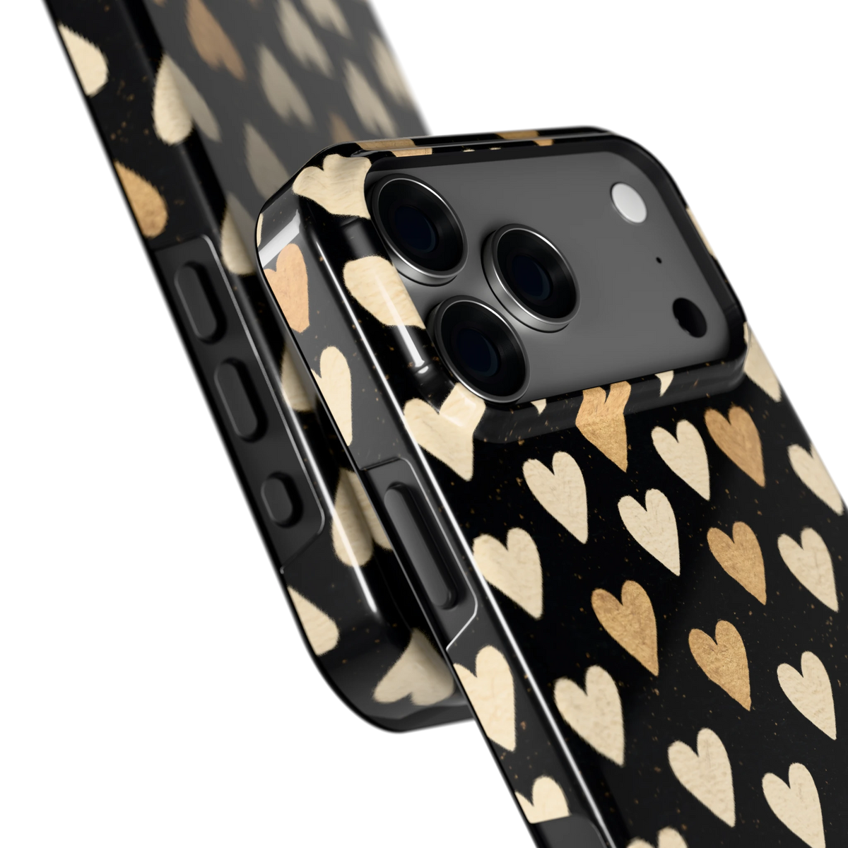 Gouden Hartjes hoesje voor iPhone 18 Pro Max, close-up