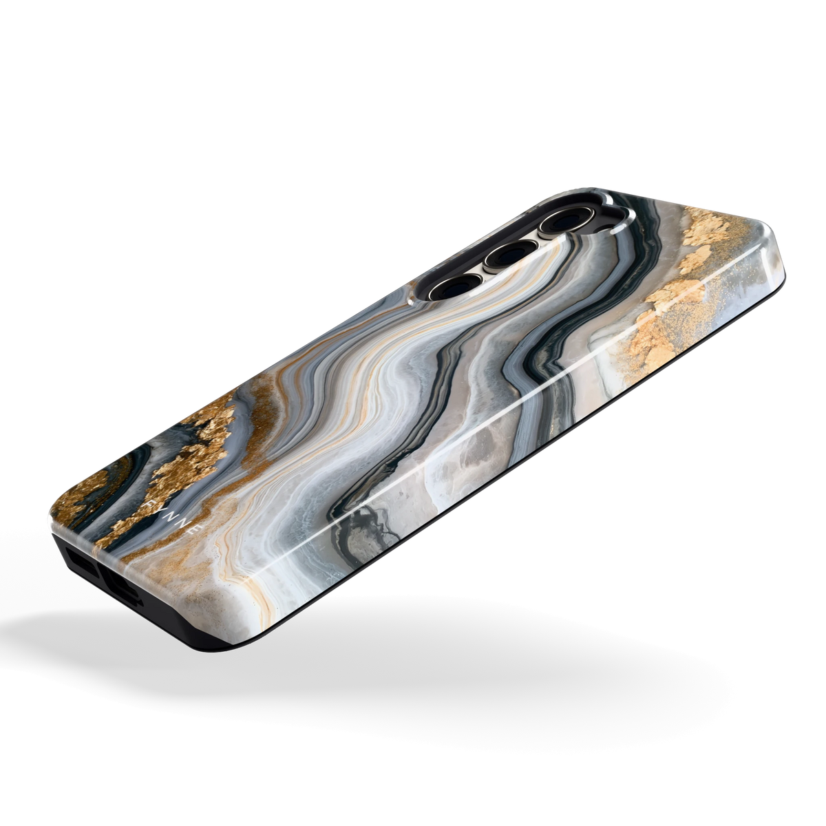Gouden Marmer hoesje voor Galaxy S23, schuin