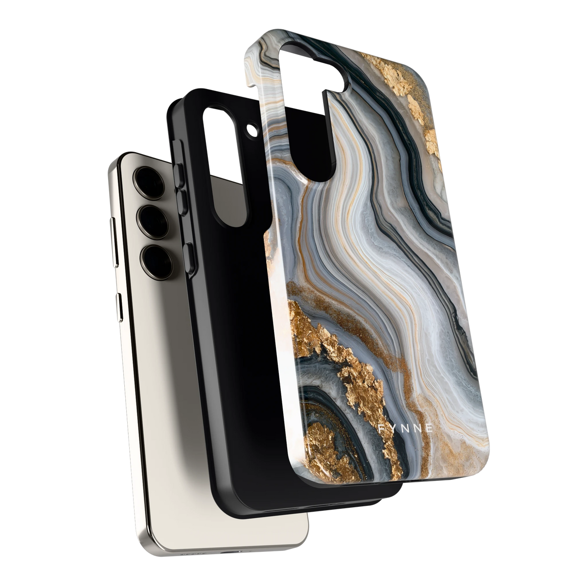 Gouden Marmer hoesje voor Galaxy S23, los van de telefoon
