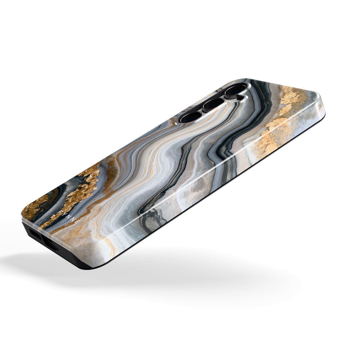 Gouden Marmer hoesje voor Galaxy S24 FE, schuin
