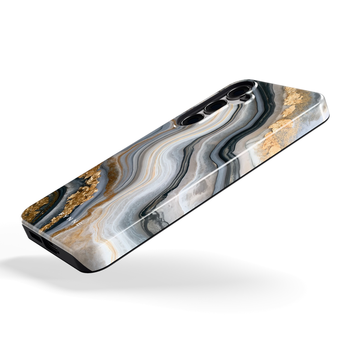 Gouden Marmer hoesje voor Galaxy S24+, schuin
