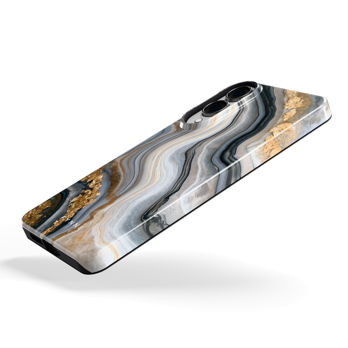 Gouden Marmer hoesje voor Galaxy S25 Edge, schuin