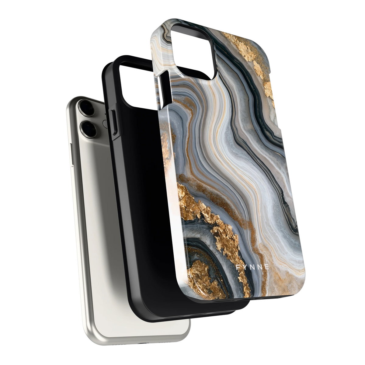 Gouden Marmer hoesje voor iPhone 11, los van de telefoon