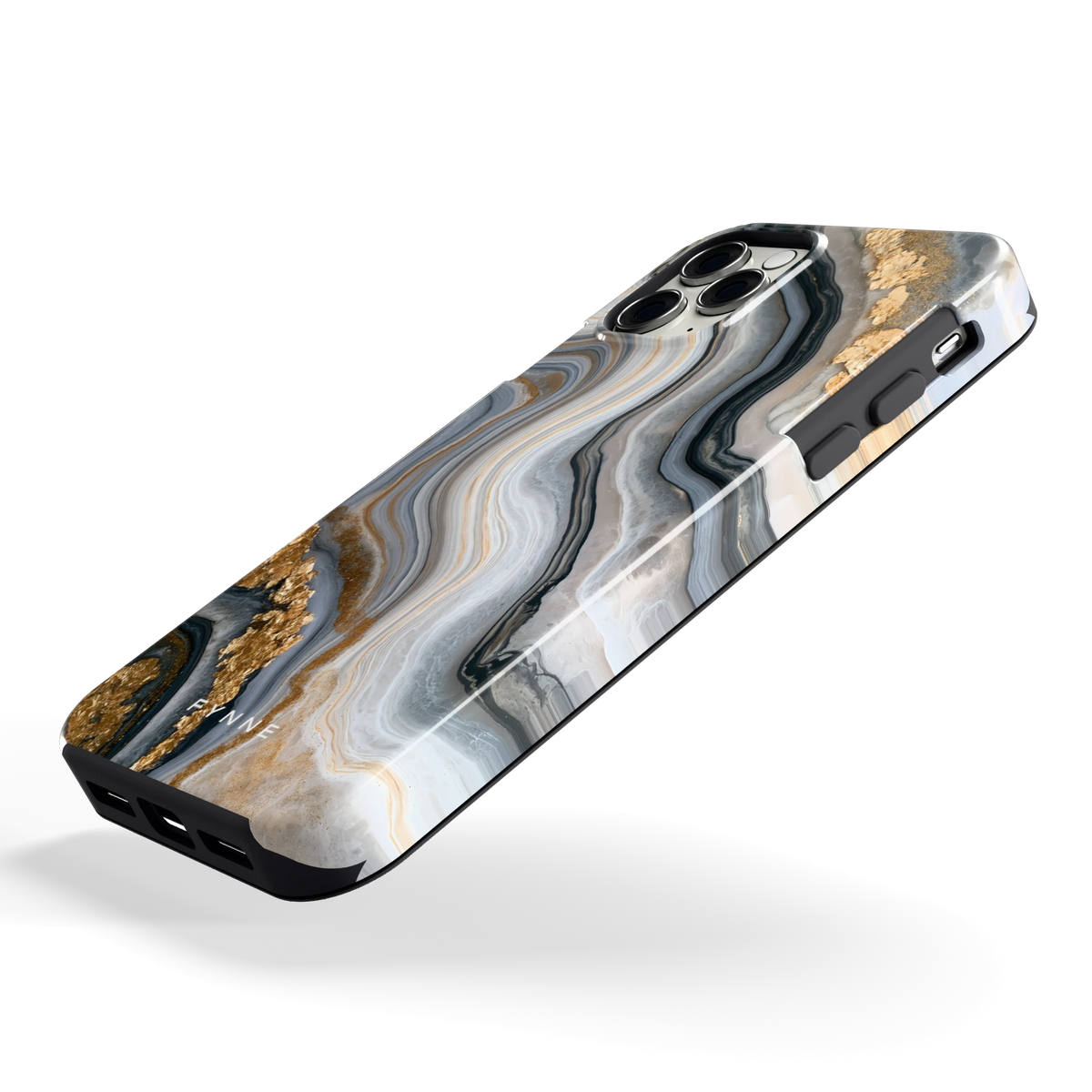 Gouden Marmer hoesje voor iPhone 11 Pro, schuin