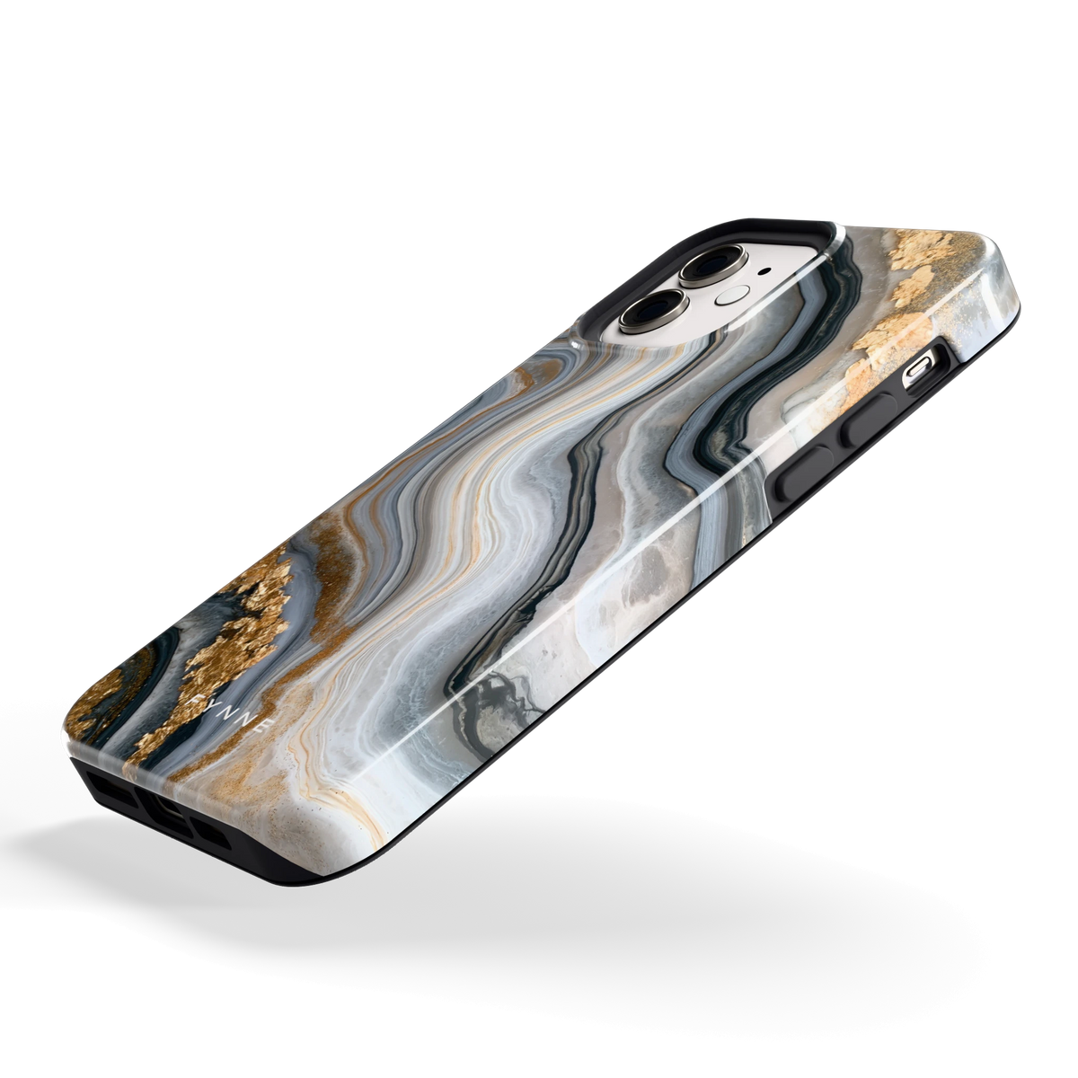 Gouden Marmer hoesje voor iPhone 12, schuin
