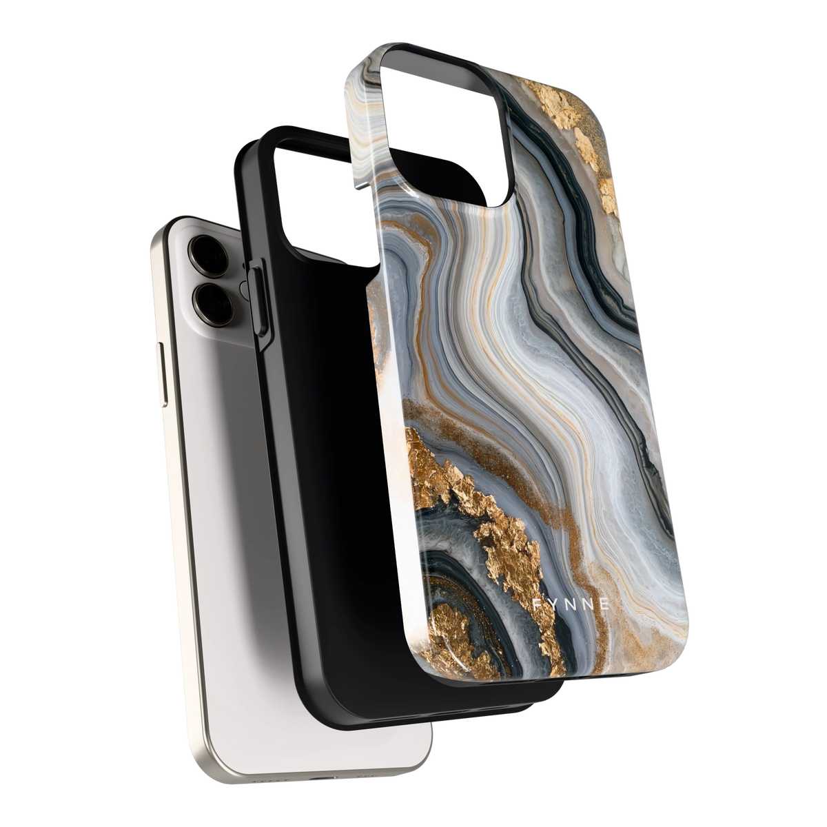 Gouden Marmer hoesje voor iPhone 12, los van de telefoon