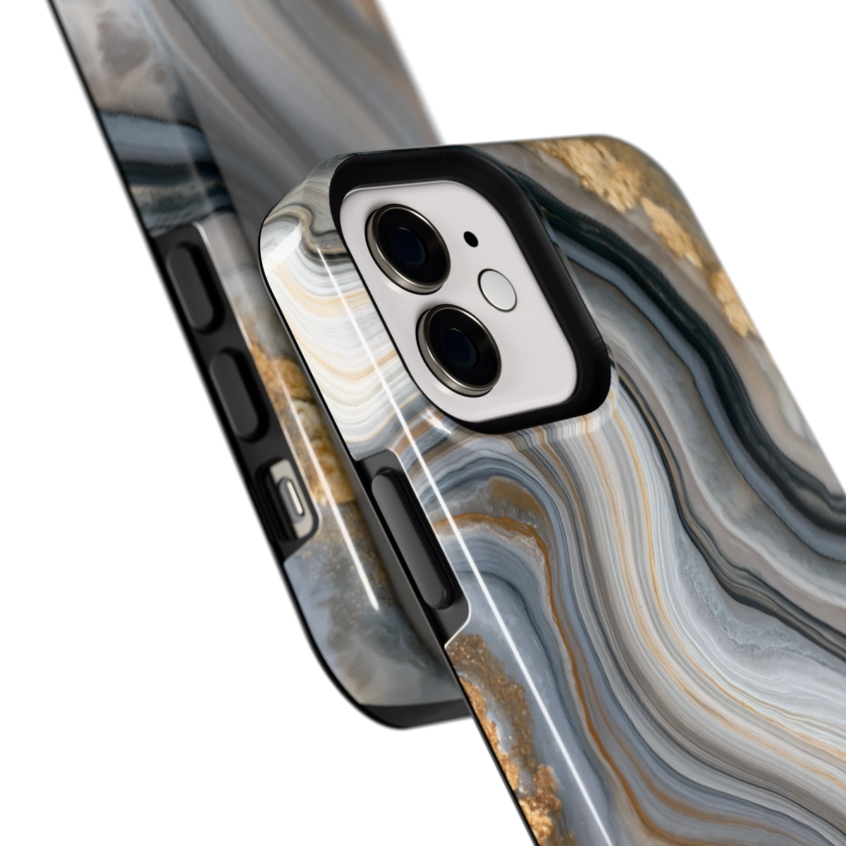 Gouden Marmer hoesje voor iPhone 12, close-up