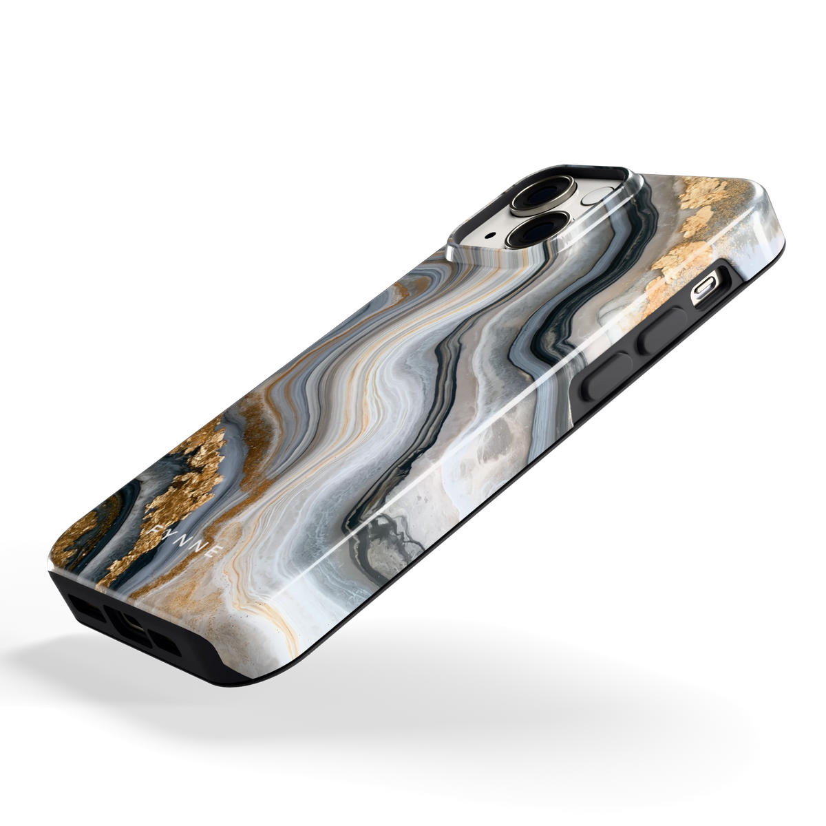 Gouden Marmer hoesje voor iPhone 13 mini, schuin