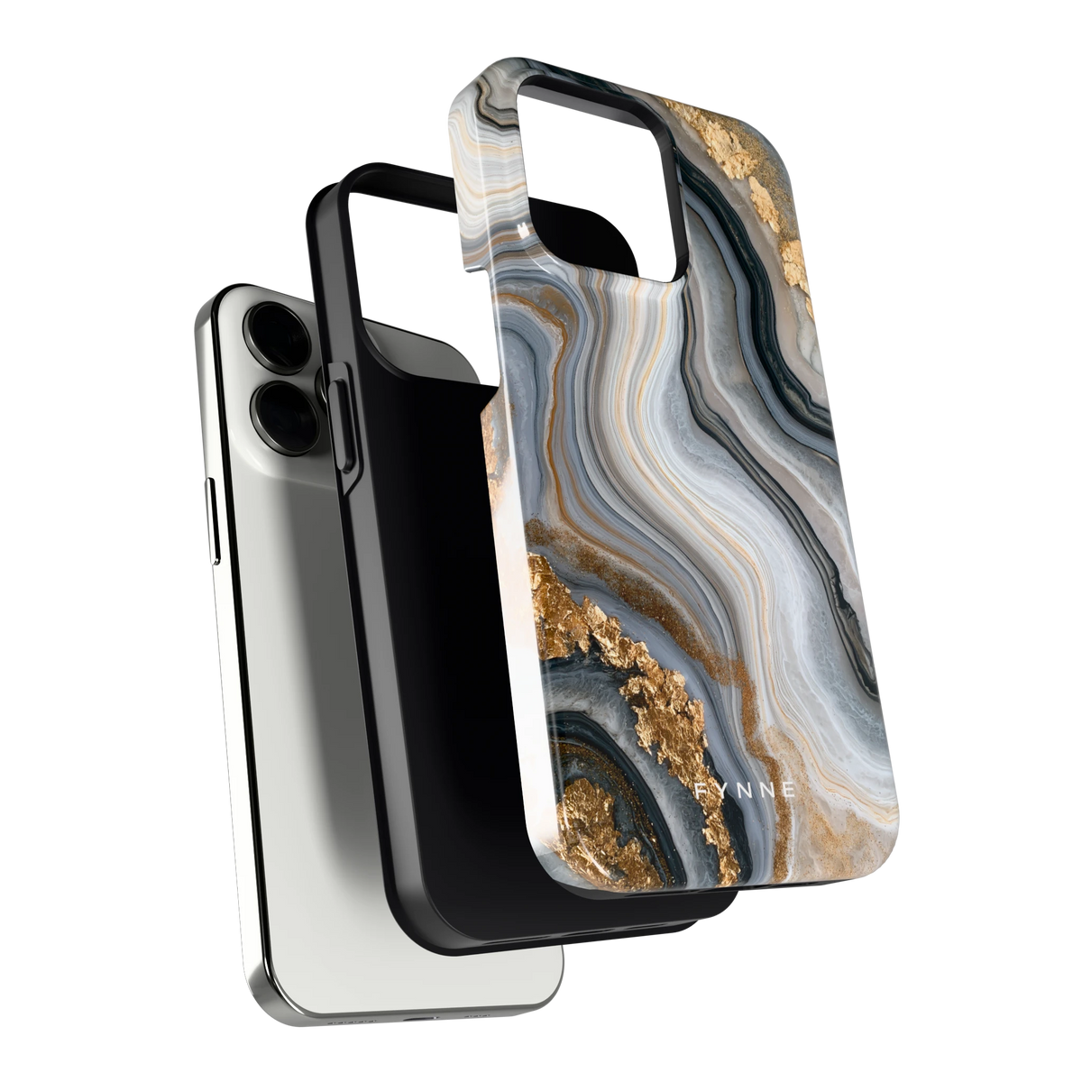 Gouden Marmer hoesje voor iPhone 13 Pro, los van de telefoon