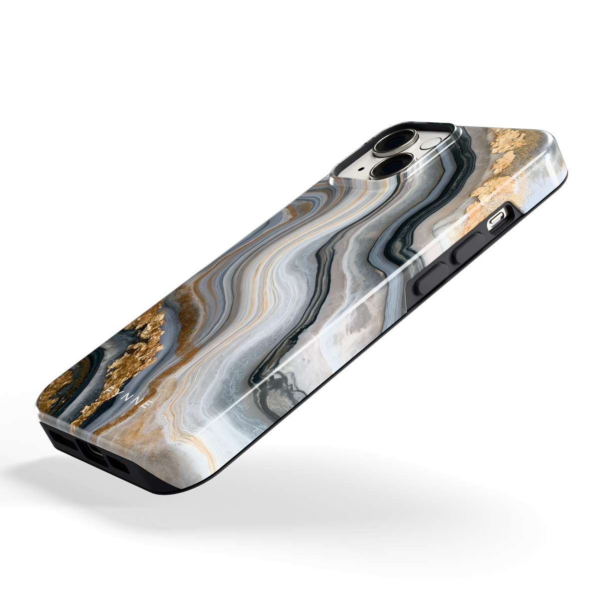 Gouden Marmer hoesje voor iPhone 14, schuin