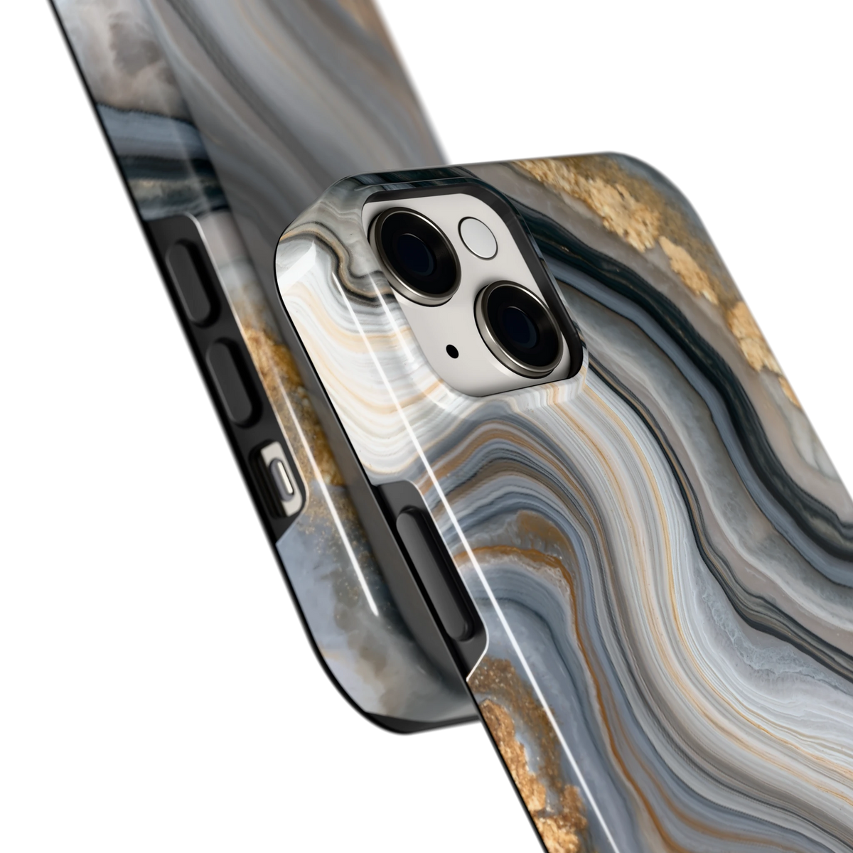 Gouden Marmer hoesje voor iPhone 14 Plus, close-up