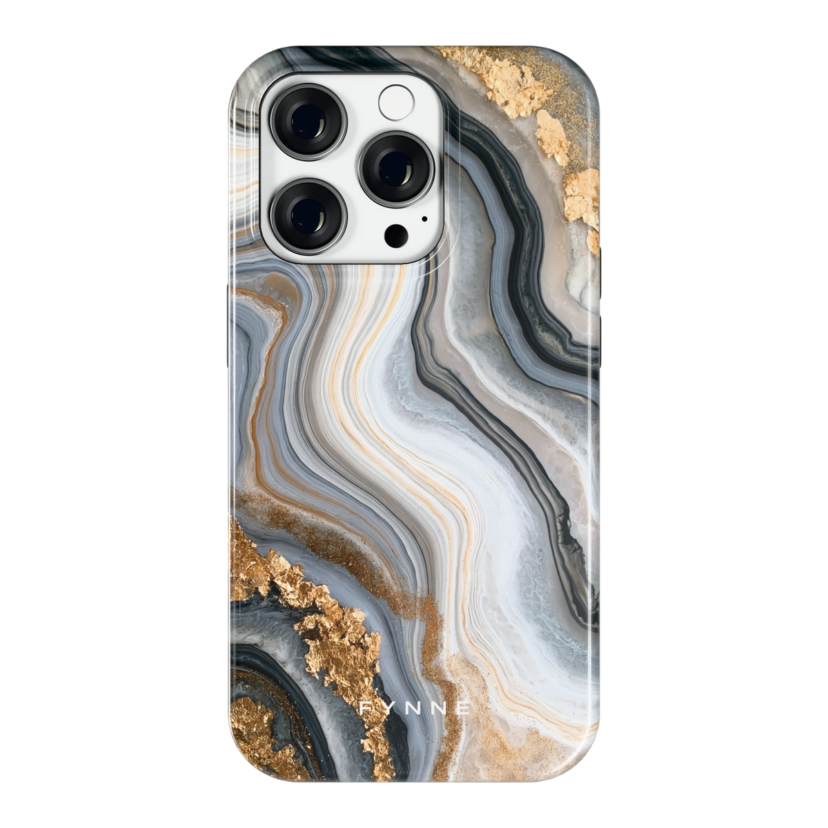 Gouden Marmer hoesje voor iPhone 14 Pro, achterkant