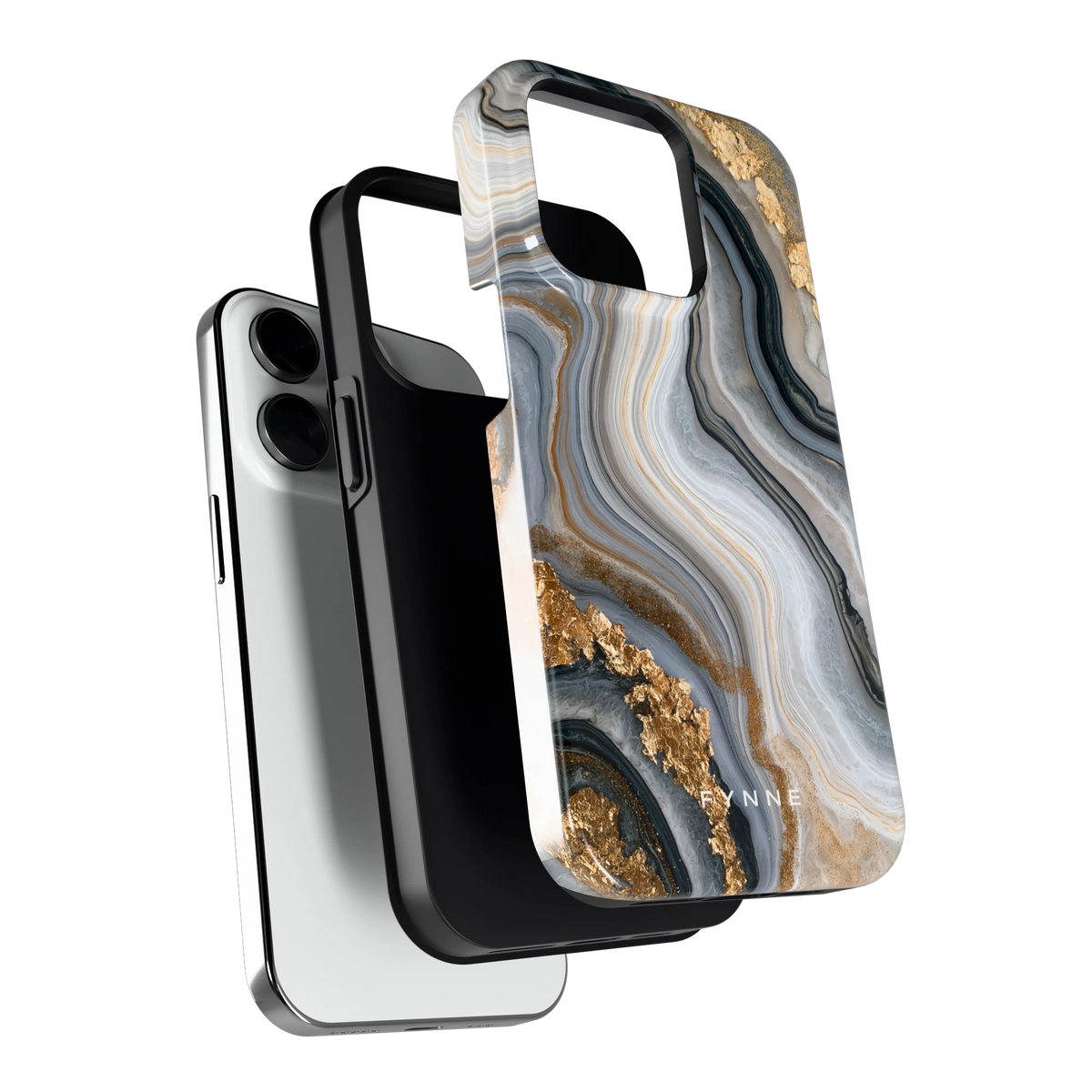 Gouden Marmer hoesje voor iPhone 14 Pro, los van de telefoon