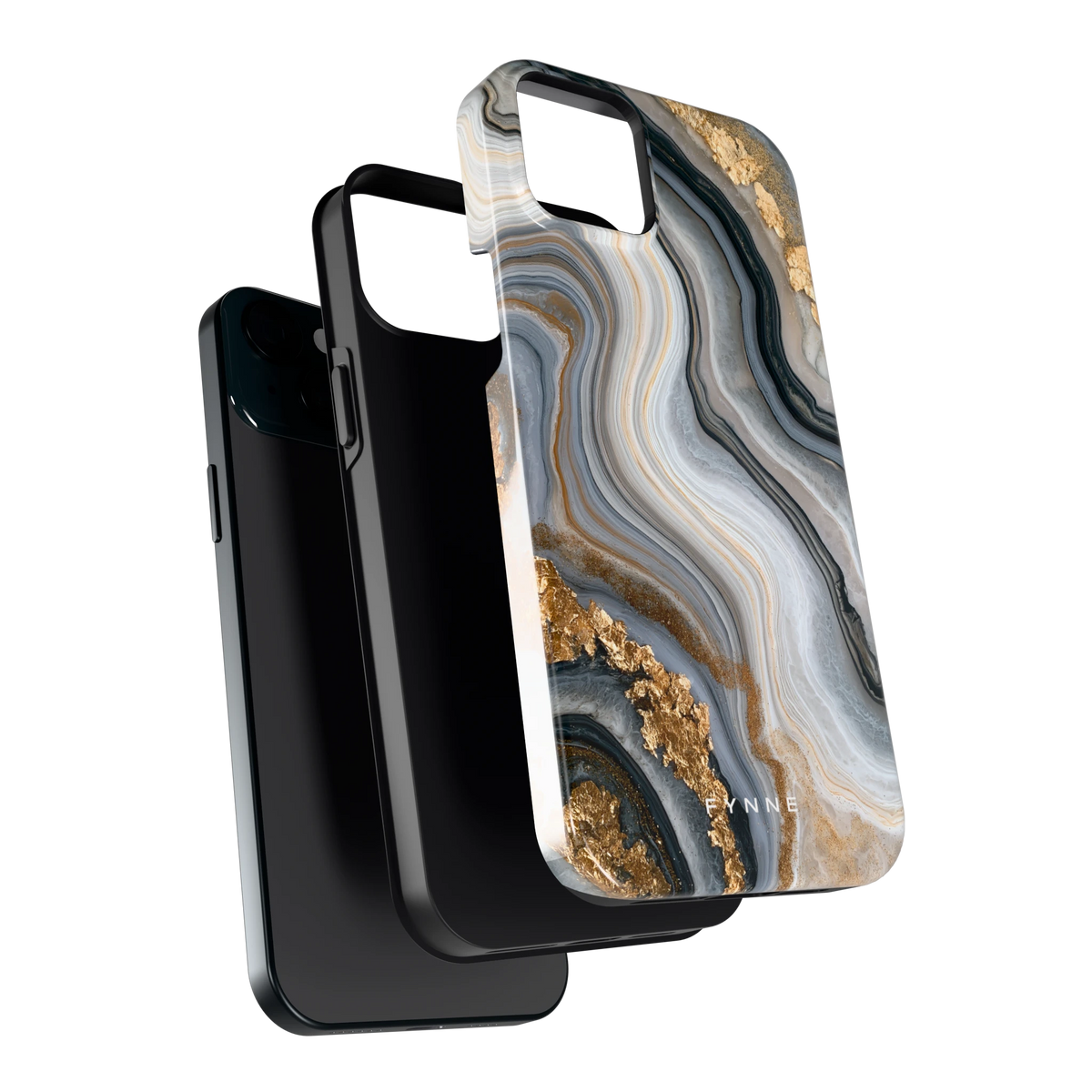 Gouden Marmer hoesje voor iPhone 15 Plus, los van de telefoon