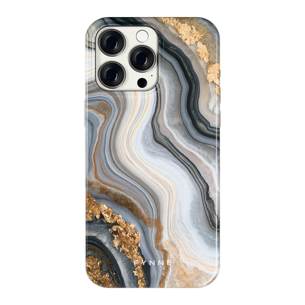 Gouden Marmer hoesje voor iPhone 15 Pro Max, achterkant