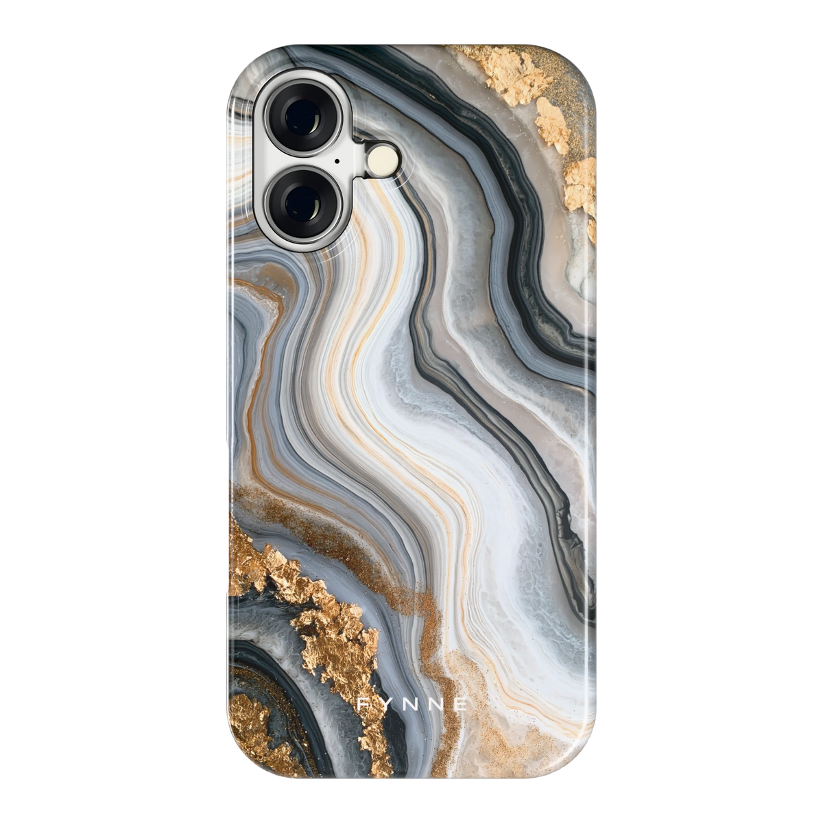 Gouden Marmer hoesje voor iPhone 16, achterkant