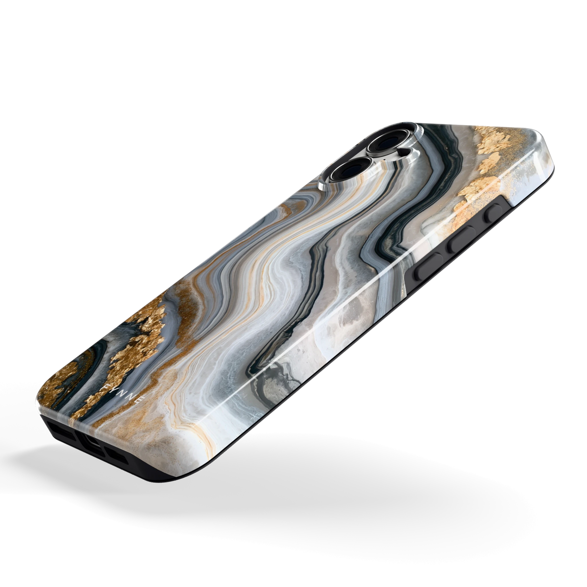 Gouden Marmer hoesje voor iPhone 16 Plus, schuin