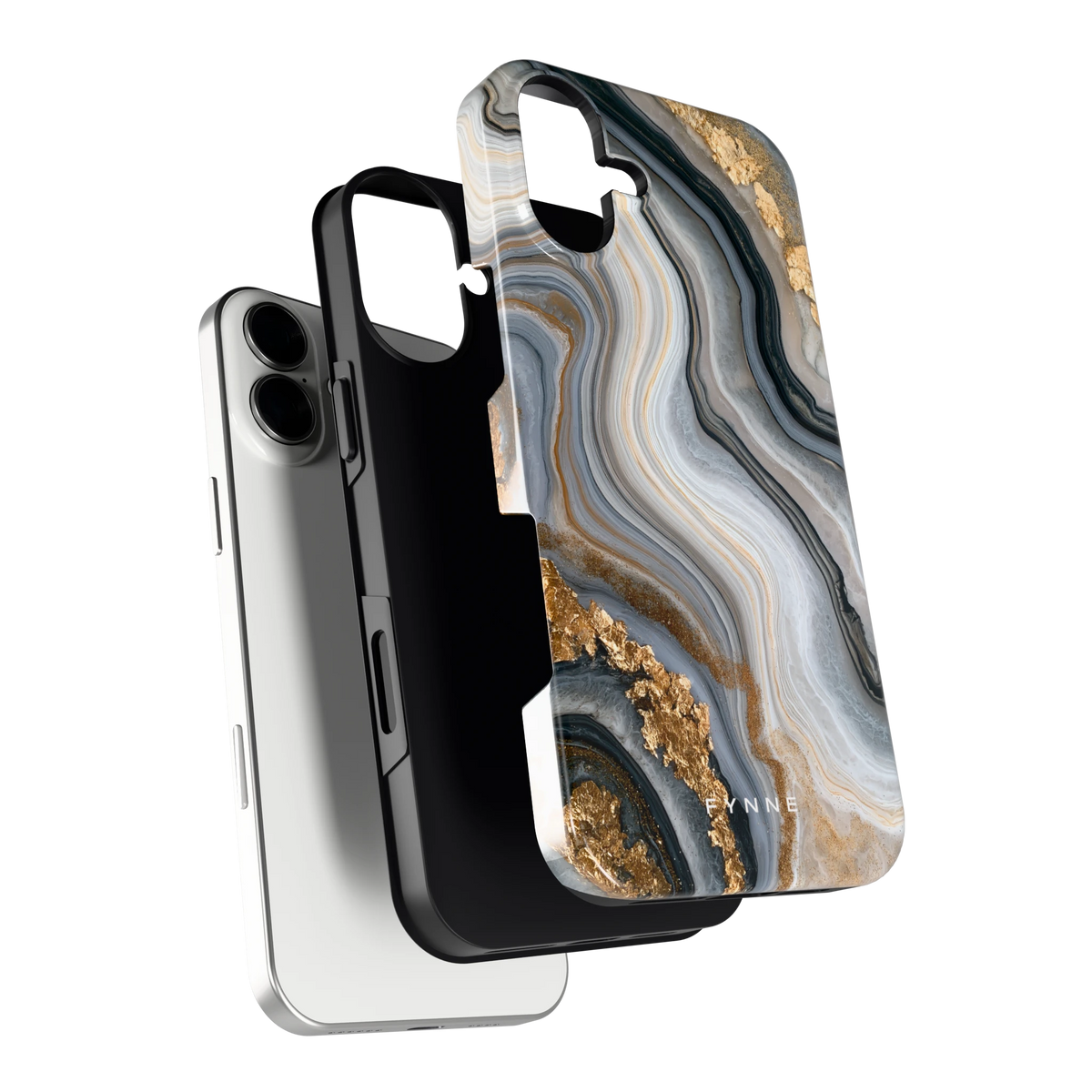 Gouden Marmer hoesje voor iPhone 16 Plus, los van de telefoon
