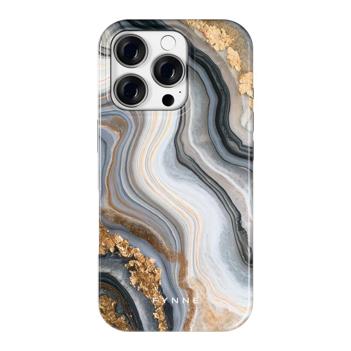Gouden Marmer hoesje voor iPhone 16 Pro, achterkant