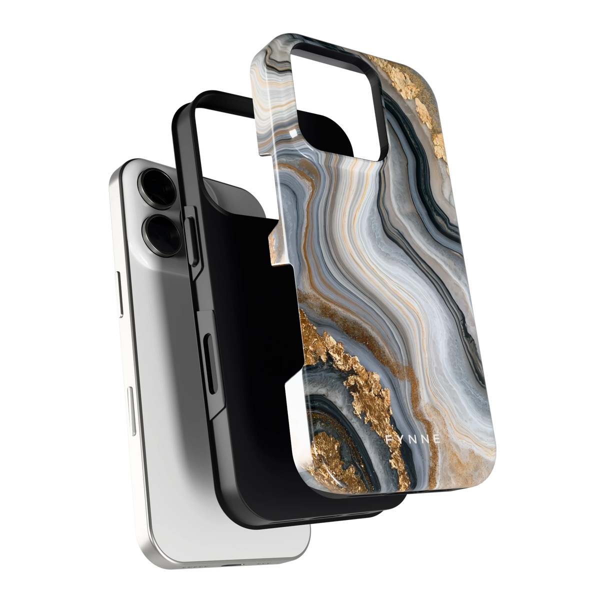 Gouden Marmer hoesje voor iPhone 16 Pro, los van de telefoon