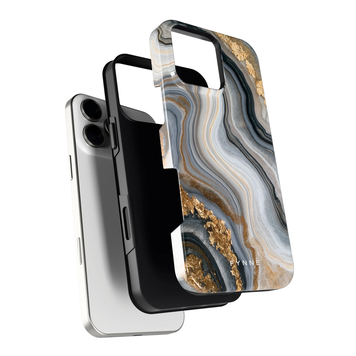 Gouden Marmer hoesje voor iPhone 16 Pro Max, los van de telefoon