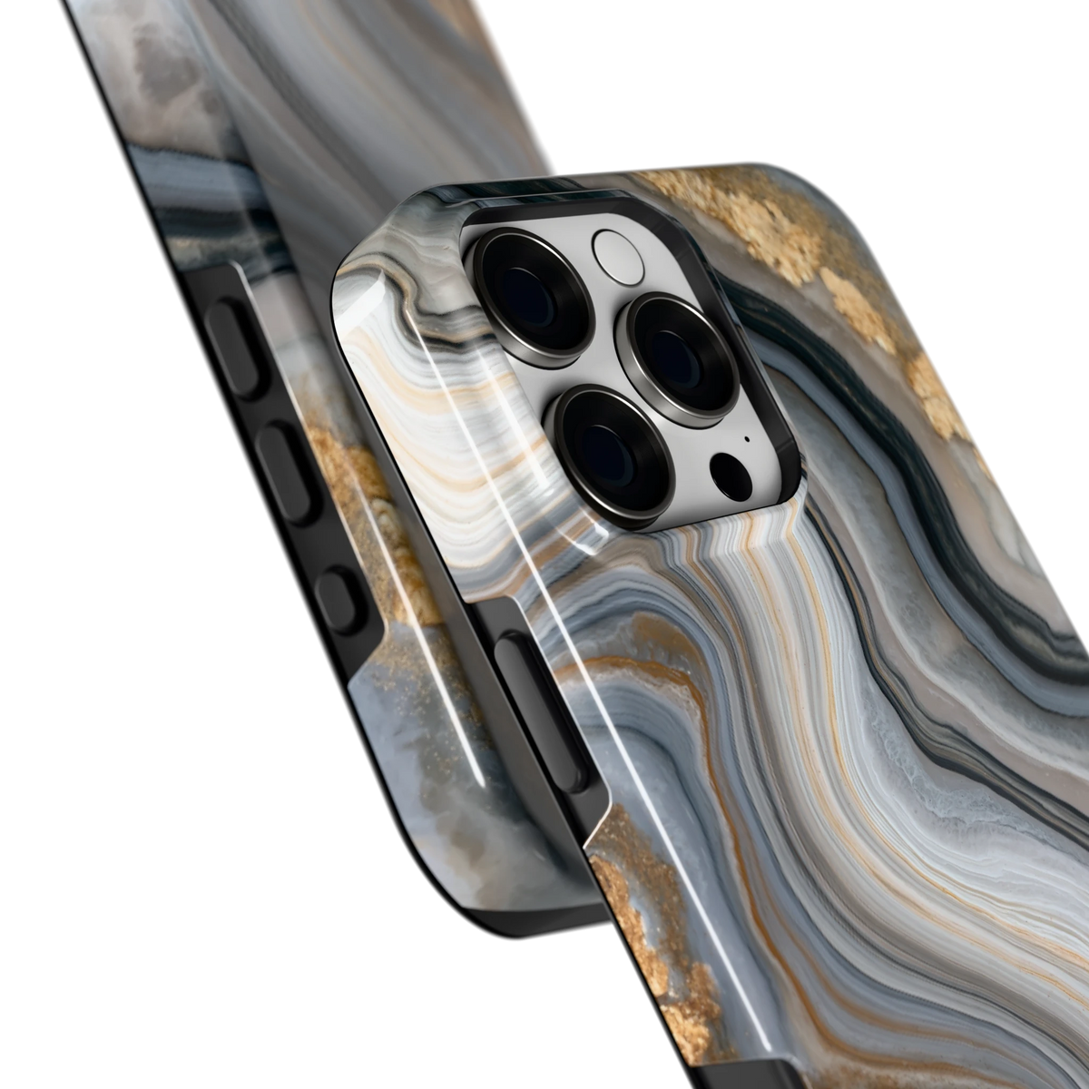 Gouden Marmer hoesje voor iPhone 16 Pro Max, close-up