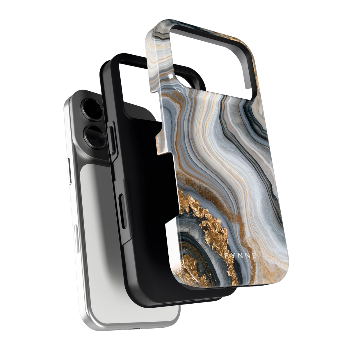 Gouden Marmer hoesje voor iPhone 17 Pro, los van de telefoon