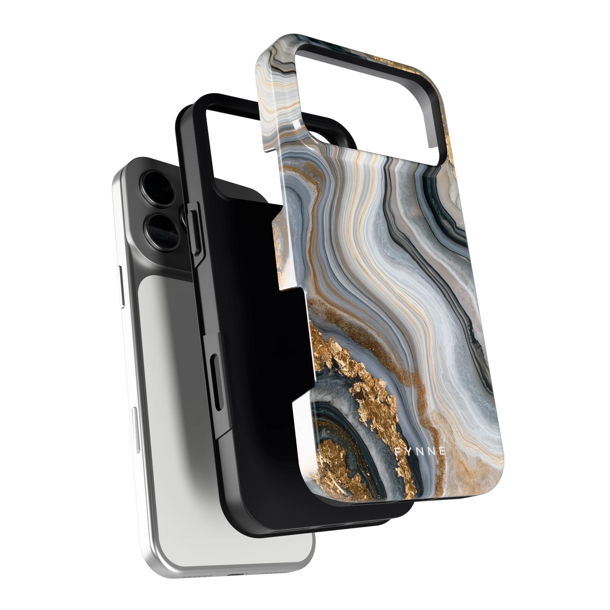 Gouden Marmer hoesje voor iPhone 17 Pro Max, los van de telefoon