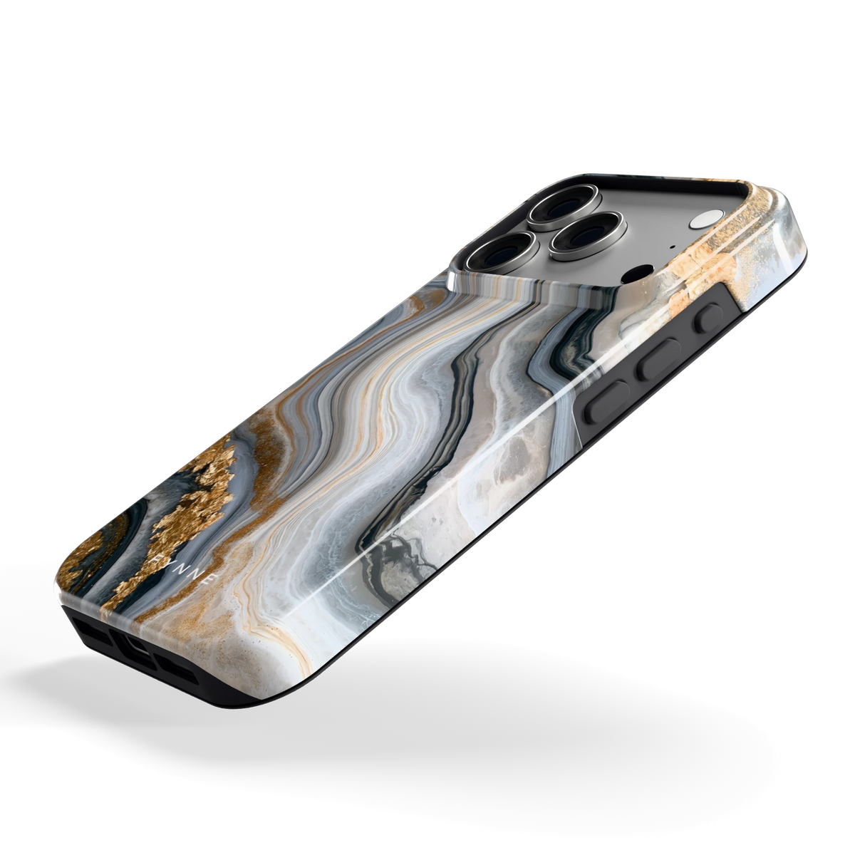 Gouden Marmer hoesje voor iPhone 18 Pro, schuin