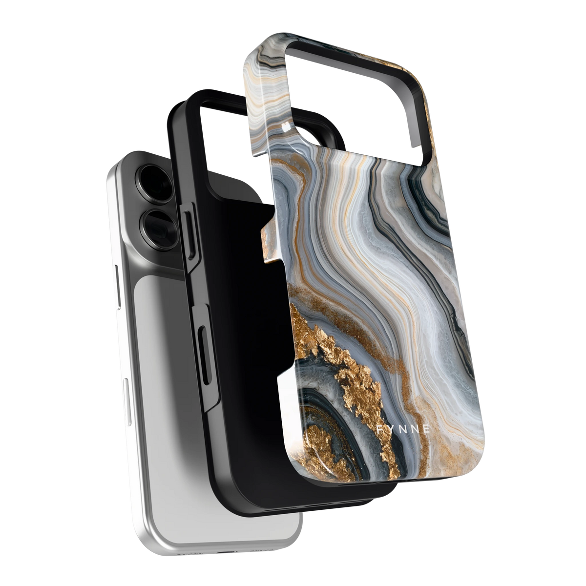 Gouden Marmer hoesje voor iPhone 18 Pro, los van de telefoon
