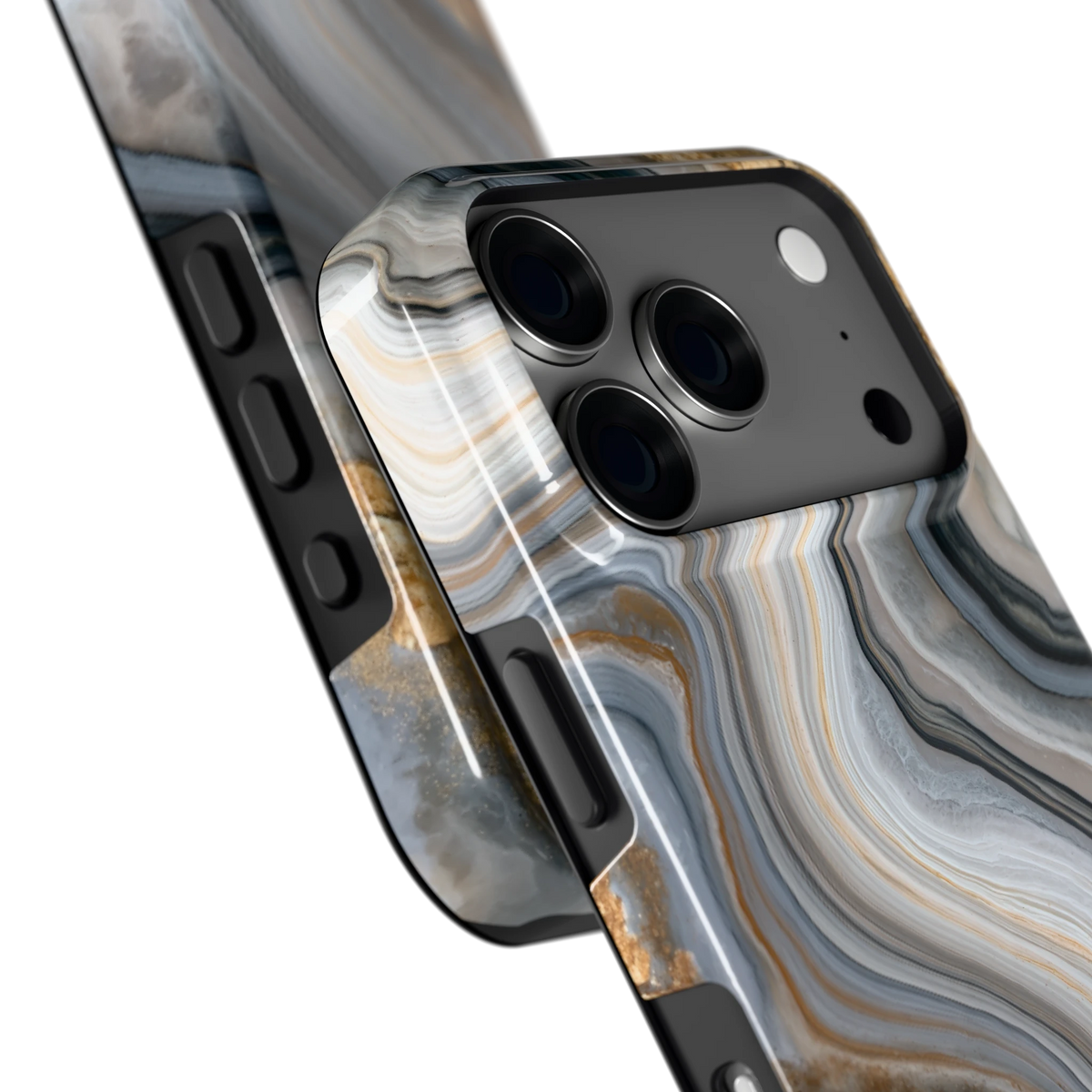 Gouden Marmer hoesje voor iPhone 18 Pro, close-up